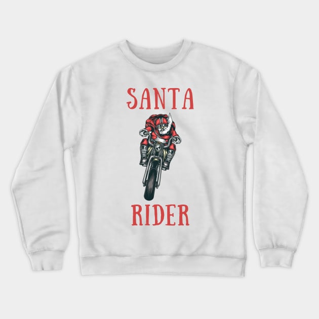 Santa rider Crewneck Sweatshirt by IOANNISSKEVAS